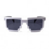 Pixel Retro Gamer Sonnenbrille weiss schwarz