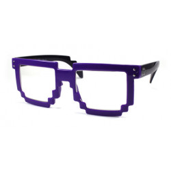 8-Bit Nerd Pixel Sonnenbrille purple schwarz