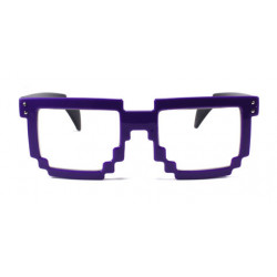 8-Bit Nerd Pixel Sonnenbrille purple schwarz