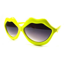 Lunettes de soleil party kiss lips sexy yellow