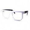 8-Bit Nerd Pixel Sonnenbrille weiss schwarz