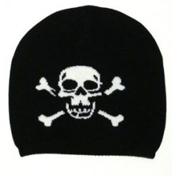 QuirinusÂ® Beanie Pirate Skull Design black