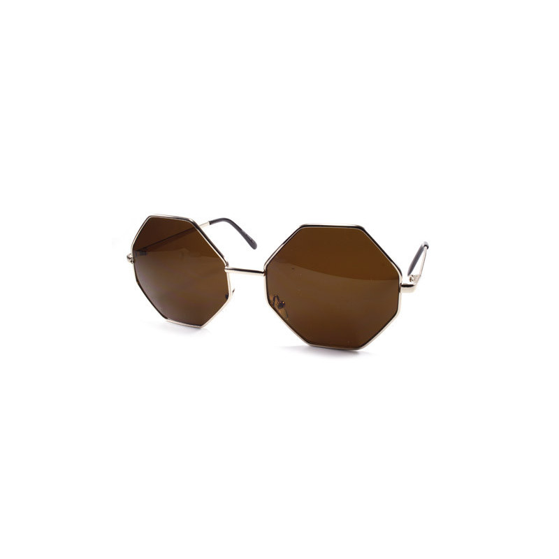 Big Octagon Party Sonnenbrille gold desert