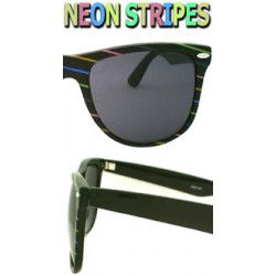 Lunettes de soleil blues brothers neon stripes 80s purple