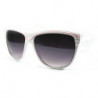 Retro Fashion Wayfarer Sonnenbrille striped weiss pink