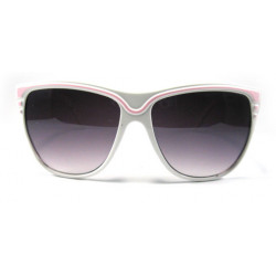 Retro Fashion Wayfarer Sonnenbrille striped weiss pink