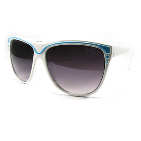 Retro Fashion Wayfarer Sonnenbrille striped weiss blau