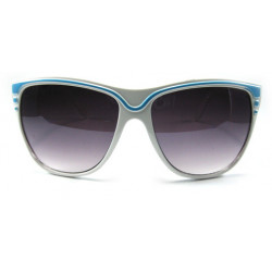 Retro Fashion Wayfarer Sonnenbrille striped weiss blau