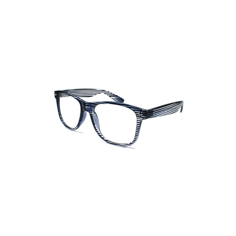 Nerd Brille Wayfarer Ice Stripe Clearlens black