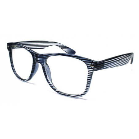 Nerd Brille Wayfarer Ice Stripe Clearlens black