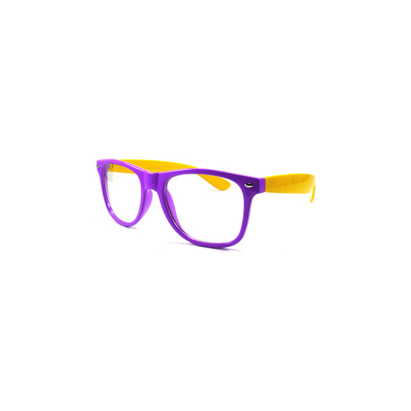 Bicolor Nerd Neon Wayfarer Sonnenbrille purple gelb