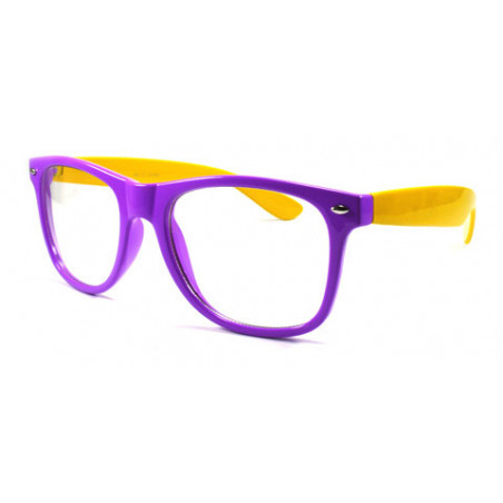 Bicolor Nerd Neon Wayfarer Sonnenbrille purple gelb