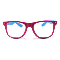 Bicolor Nerd Neon Wayfarer Sonnenbrille pink blau