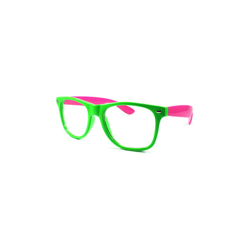 Bicolor Nerd Neon Wayfarer Sonnenbrille grün pink