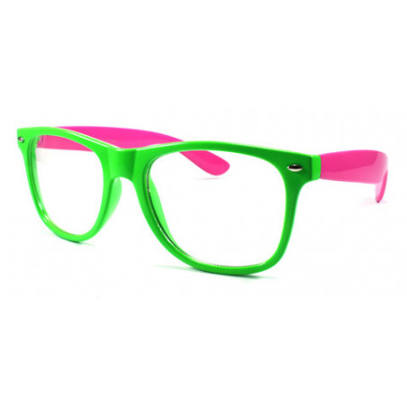 Bicolor Nerd Neon Wayfarer Sonnenbrille grün pink