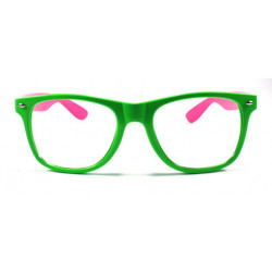 Bicolor Nerd Neon Wayfarer Sonnenbrille grün pink