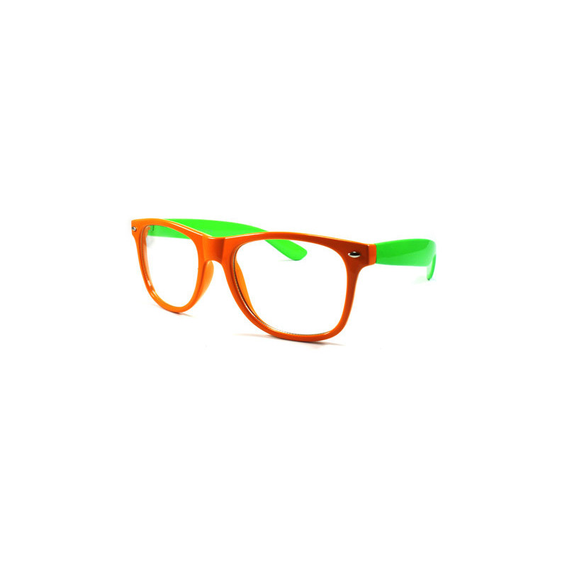 Bicolor Nerd Neon Wayfarer Sonnenbrille orange grün