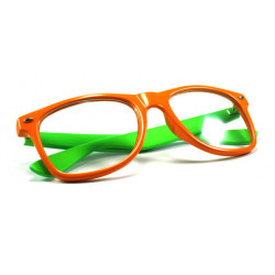 Bicolor Nerd Neon Wayfarer Sonnenbrille orange grün