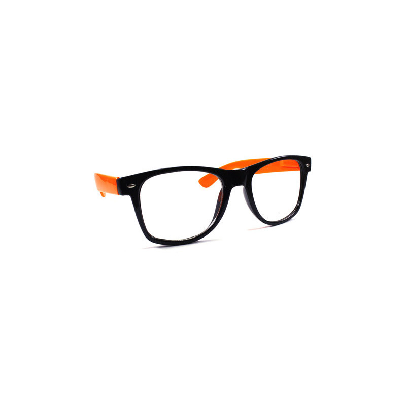 Bicolor Nerd Party Wayfarer Sonnenbrille schwarz orange