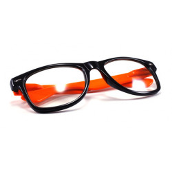 Bicolor Nerd Party Wayfarer Sonnenbrille schwarz orange