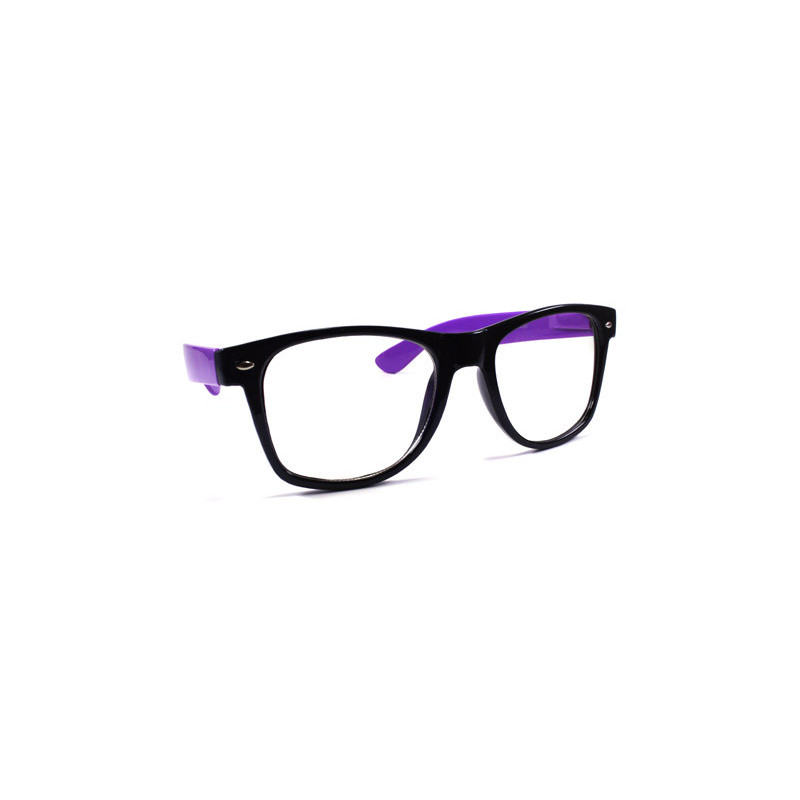 Bicolor Nerd Party Wayfarer Sonnenbrille schwarz purple