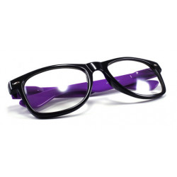 Bicolor Nerd Party Wayfarer Sonnenbrille schwarz purple