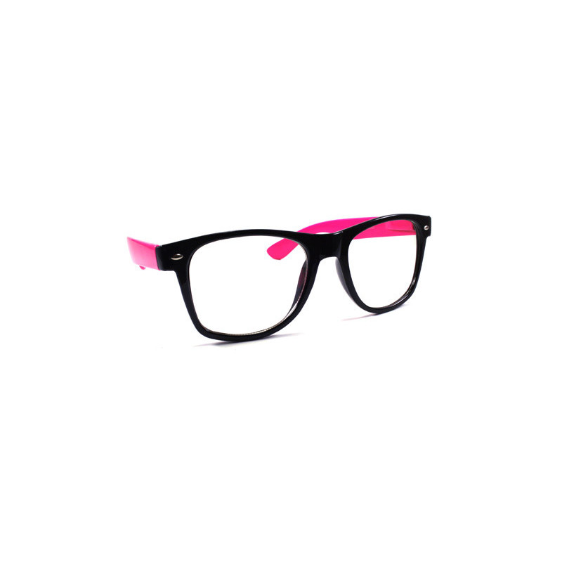 Bicolor Nerd Party Wayfarer Sonnenbrille schwarz pink