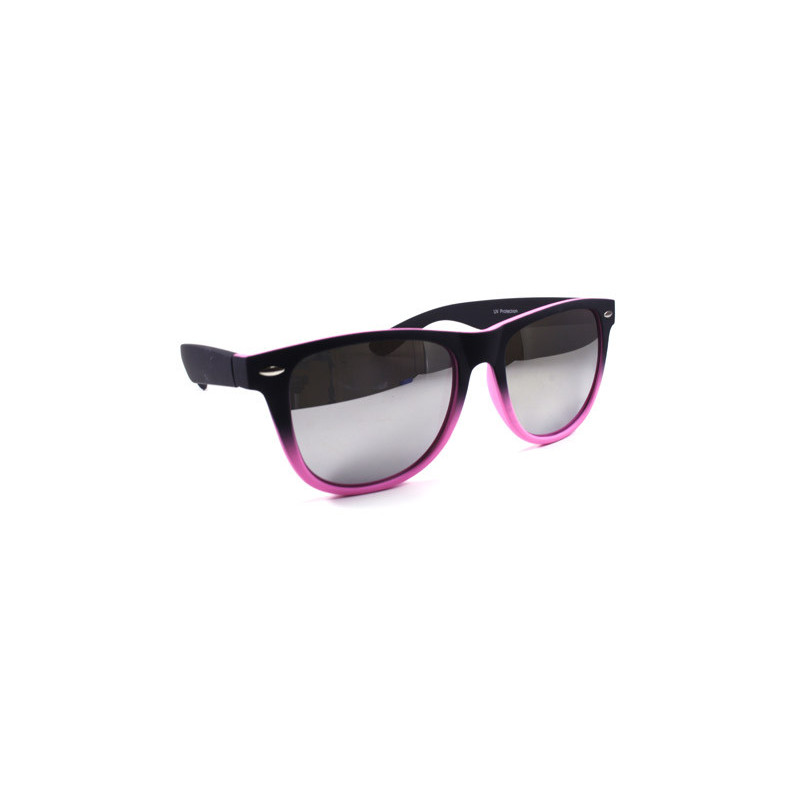 Verspiegelte Bicolor Wayfarer Sonnenbrille rubber pink