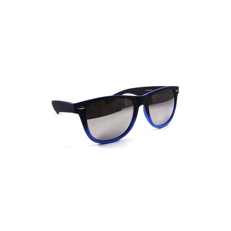 Verspiegelte Bicolor Wayfarer Sonnenbrille rubber blau