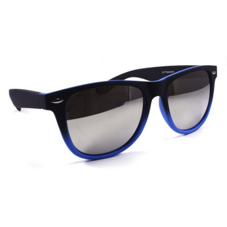 Verspiegelte Bicolor Wayfarer Sonnenbrille rubber blau