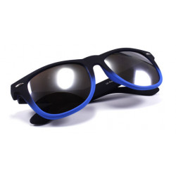 Verspiegelte Bicolor Wayfarer Sonnenbrille rubber blau