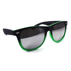 Verspiegelte Bicolor Wayfarer Sonnenbrille rubber grün