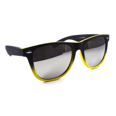 Verspiegelte Bicolor Wayfarer Sonnenbrille rubber gelb