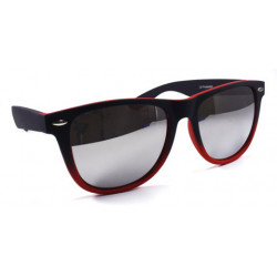 Verspiegelte Bicolor Wayfarer Sonnenbrille rubber rot