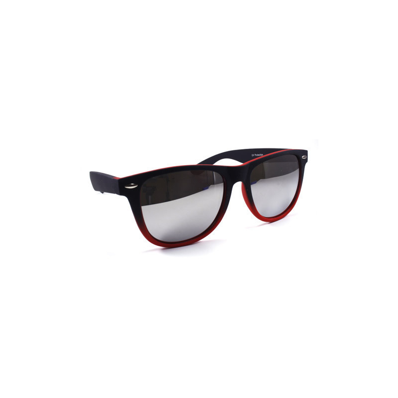 Verspiegelte Bicolor Wayfarer Sonnenbrille rubber rot