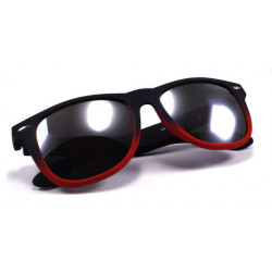 Verspiegelte Bicolor Wayfarer Sonnenbrille rubber rot